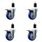 Service Caster 4'' Blue Poly Swivel 1-1/2'' Expanding Stem Caster Set Total Lock Brake, 4PK SCC-EXTTL20S414-PPUB-BLUE-112-4 - alternate 1